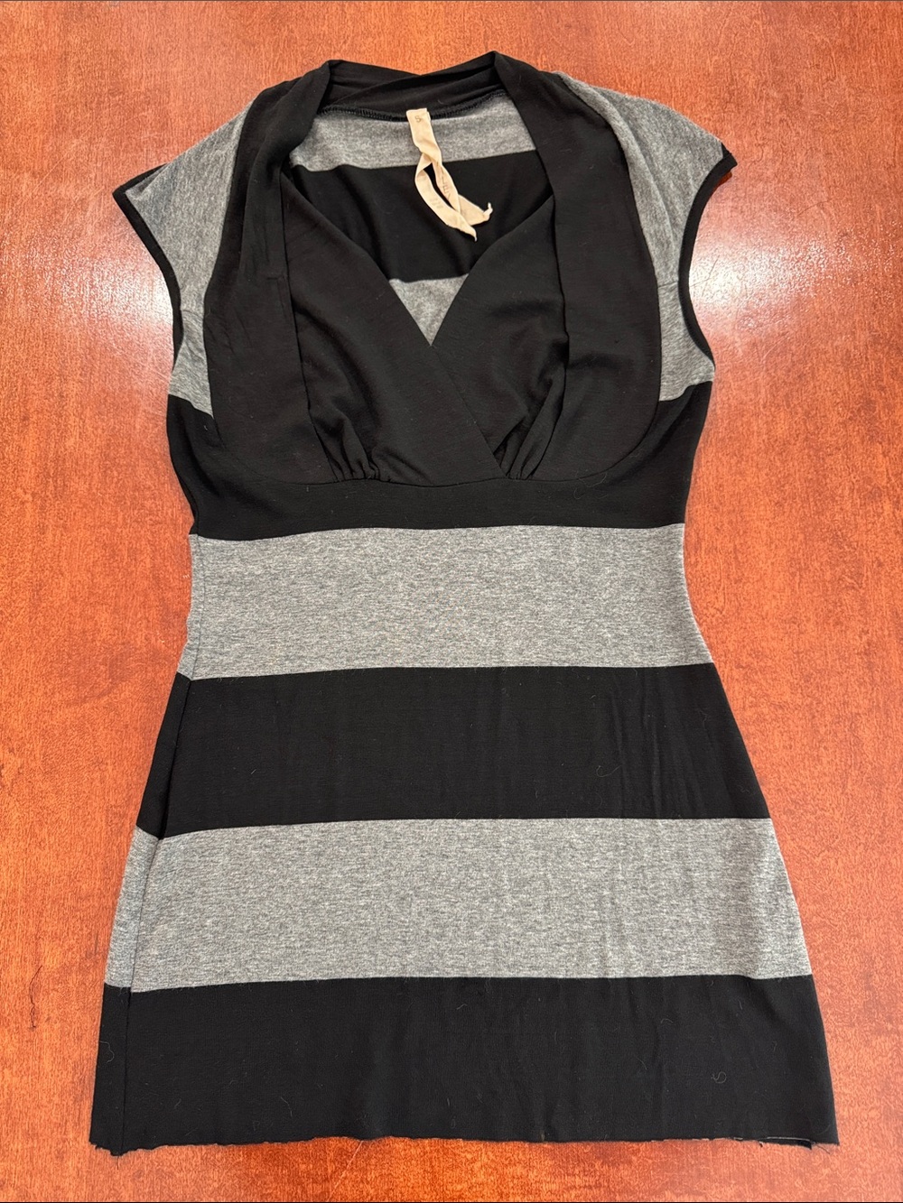 Bailey 44 Gray and Black Striped Knit Top